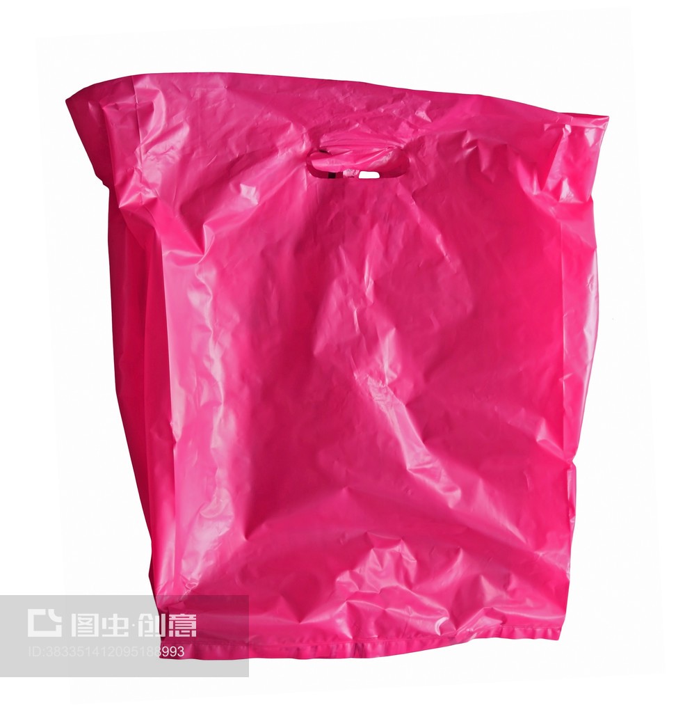 粉色塑料袋在白色背景下的視覺(jué)呈現(xiàn)